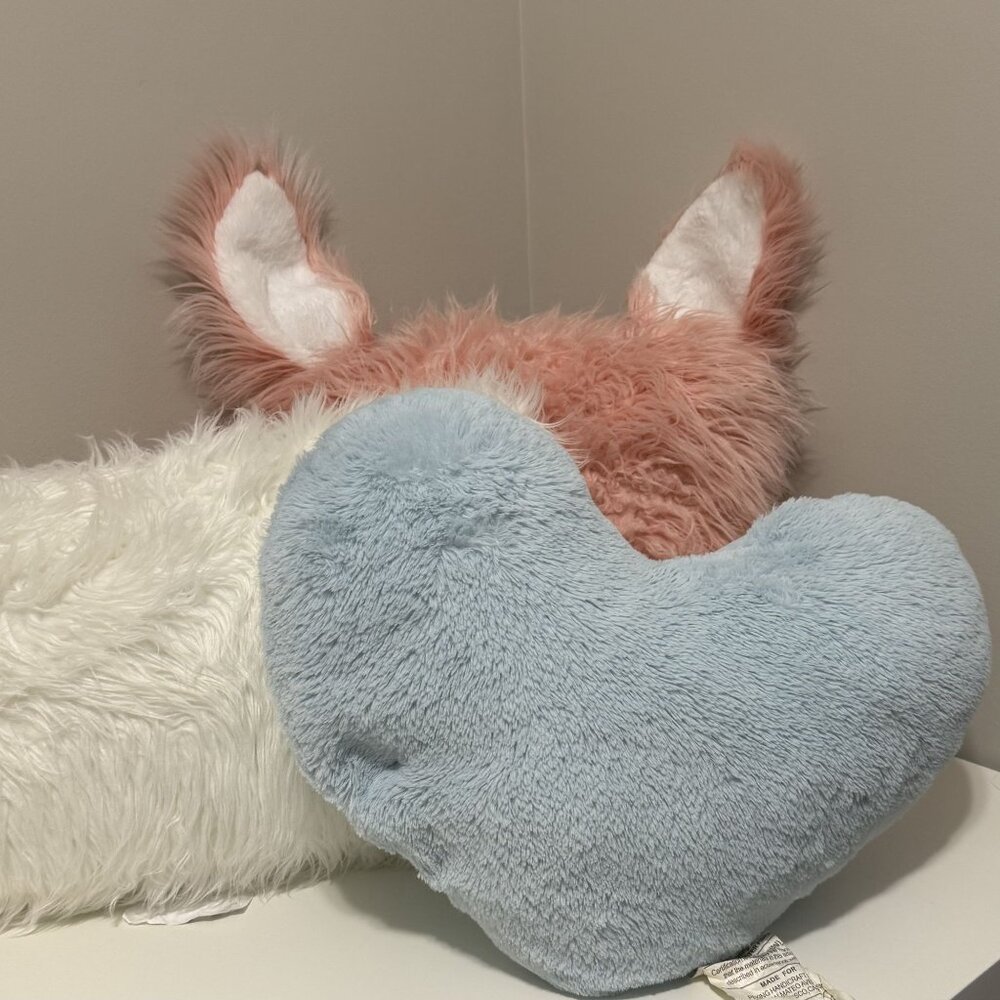 Faux Fur Decorative Throw Pillows 3-Pieces